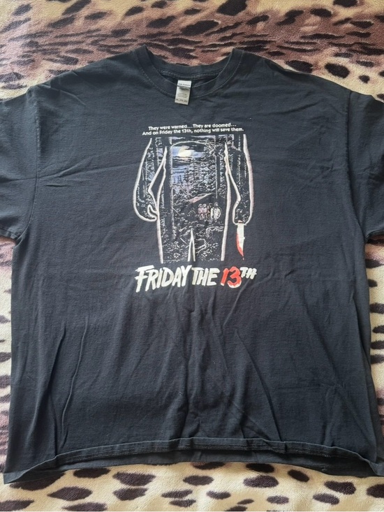 Gildan Other - Gildan Black Friday the 13th Graphic Tee with Red Accent